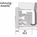 WTS - Einbau/Krallen - Schlüsseltaster mit 2 Tast-Kontakten, 1-polig AB/AUF, UP ,Wassergeschützt - Schutzart IP 54