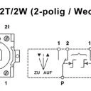 WTS - Einbau/Krallen - Schlüsseltaster mit 2 Tast-Kontakten, 2-polig Wechsler AB/AUF, UP ,Wassergeschützt - Schutzart IP 54