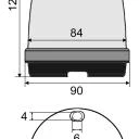 WTS - LED-Blinkleuchte gelb (BL1) mit 6 LED´s, 12-24V oder 230V, Blinklicht oder Dauerlicht