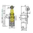 WTS - Endschalter mit Radstellhebel, drehbar u. verstellbar Metall Sprungkontakt 1S + 1Ö,- Schutzart IP 67