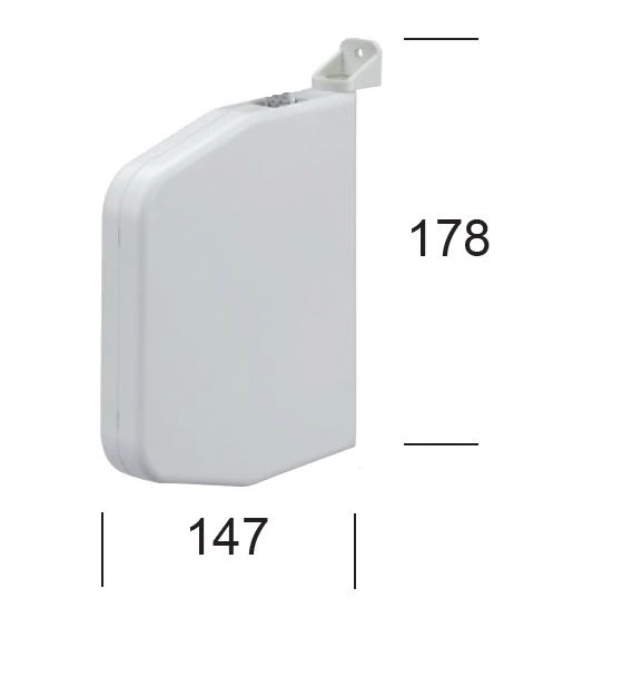 Mini-Aufschraubgurtwickler weiß, 7 m Gurtaufnahme, ohne Gurt, schwenkbar, aufklappbar, 22 mm breit mit Masse