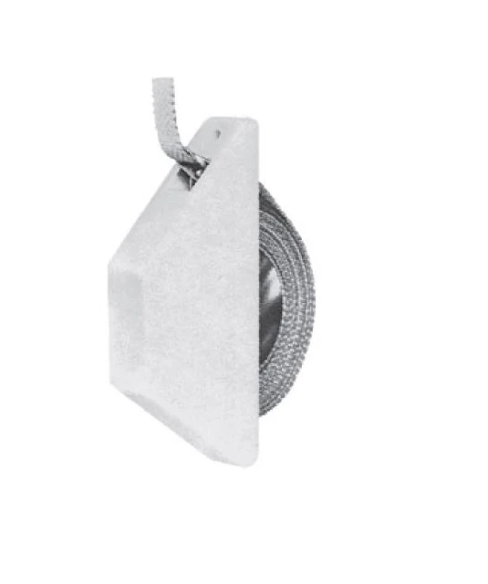 Mini-Halb-Einlassgurtwickler weiß, 5 m Gurtaufnahme, ohne Gurt, 28 mm breit