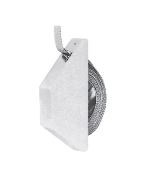 Mini-Halb-Einlassgurtwickler weiß, 5 m Gurtaufnahme, mit Gurt grau, 28 mm breit