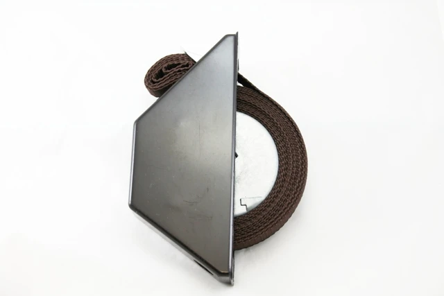 Mini-Halb-Einlassgurtwickler braun, 5 m Gurtaufnahme, mit Gurt braun, 28 mm breit