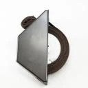 Mini-Halb-Einlassgurtwickler braun, 5 m Gurtaufnahme, mit Gurt braun, 28 mm breit