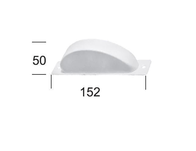 Schutzhaube für Mini-Halb-Einlassgurtwickler weiß, zur Abdeckung des Rollladengurtes mit Masse