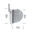 Mini-Einlass-Gurtwickler weiß, mit Mauerkasten und 5 m Gurt grau mit Masse