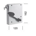 Mini-Kurbel-Gurtwickler weiß, ohne Gurt, Untersetzung 3:1, mit Kurbel, 5 m Gurtaufnahme Gurt 5 m Gurtaufnahme mit Masse