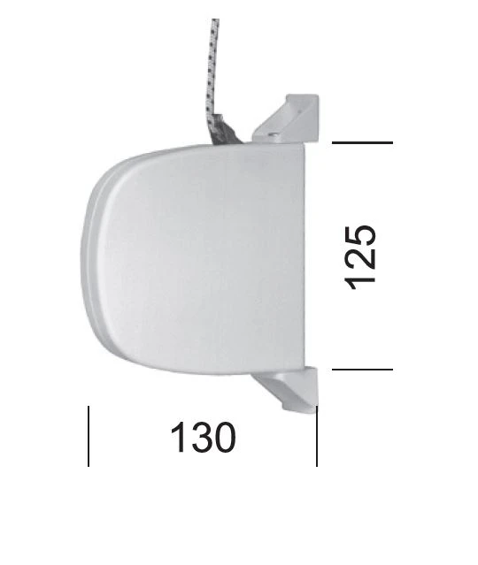 Mini-Aufschraub-Schnurwickler weiß, mit 5 m Schnur, schwenkbar 27 mm breit mit Masse