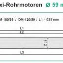 WTS - Maxi-Rohrmotoren Serie DM/59 Durchmesser 59 mm, 16 mm Vierkantstift,mit mechanischer Endabschaltung