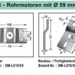 WTS - Maxi-Rohrmotoren Serie DM/59 Durchmesser 59 mm, 16 mm Vierkantstift,mit mechanischer Endabschaltung