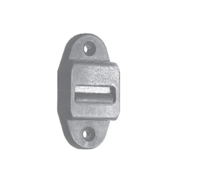 Mini-Gurtführung mit verdeckter Leitrolle und Bürste, weiß, Anschraubplatte 23x58 mm