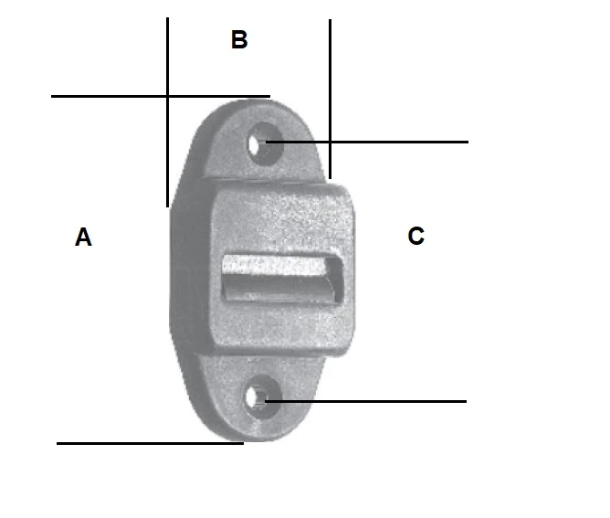 Mini-Gurtführung mit verdeckter Leitrolle und Bürste, weiß, Anschraubplatte 23x58 mm