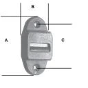 Mini-Gurtführung mit verdeckter Leitrolle und Bürste, weiß, Anschraubplatte 23x58 mm