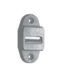 Mini-Gurtführung mit verdeckter Leitrolle und Bürste, braun, Anschraubplatte 23x58 mm