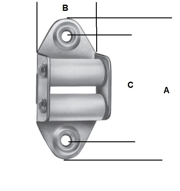 Mini-Gurtführung mit Doppelleitrolle hoch, verzinkt, Anschraubplatte 19x55 mm