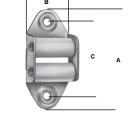 Mini-Gurtführung mit Doppelleitrolle hoch, verzinkt, Anschraubplatte 19x55 mm