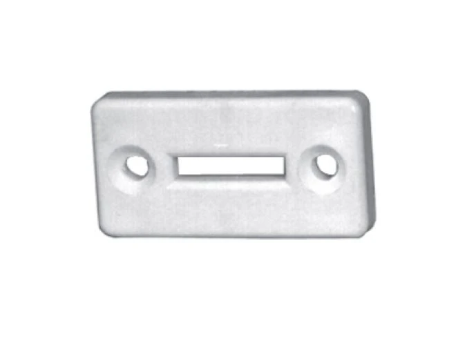 Mini-Gurtführung quer, mit geradem Schlitz, weiß, 42x22 mm