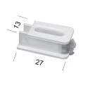 Mini-Gurtführung mit Bürste, zum Einfräsen in Aufsatzelemente, weiß, für 9 mm Blendenstärke, 13x27 mm