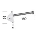 Obere Umlenkung mit Feder für Schnurzug, weiss, 53x100 mm,  Stärke 19 mm
