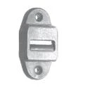 Gurtführung mit verdeckter Leitrolle und Bürste für 23 mm Gurt, weiß, Anschraubplatte 31 x 61 mm