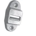 Gurtführung mit verdeckter Leitrolle und Bürste für 23 mm Gurt, weiß, Anschraubplatte 31 x 61 mm