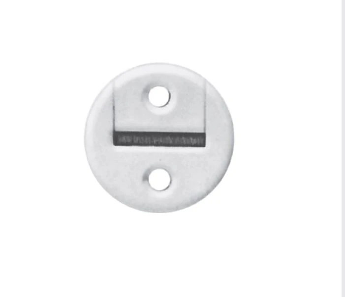 Gurtführung rund, für 23 mm Gurt, mit Bürste, weiß, zweiteilig, Ø 40 mm, Lochabstand 23 mm