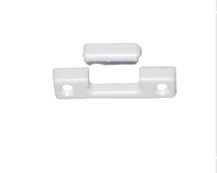 Gurtführung quer. für 23 mm Gurt, mit Schrägschlitz und Bürste, weiß, zweiteilig, 65 x 18 mm