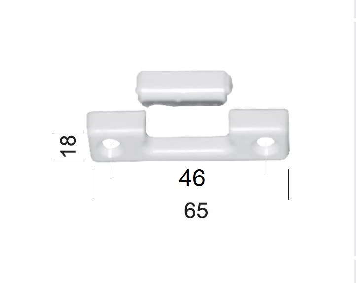 Gurtführung quer. für 23 mm Gurt, mit Schrägschlitz und Bürste, weiß, zweiteilig, 65 x 18 mm