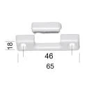 Gurtführung quer. für 23 mm Gurt, mit Schrägschlitz und Bürste, weiß, zweiteilig, 65 x 18 mm