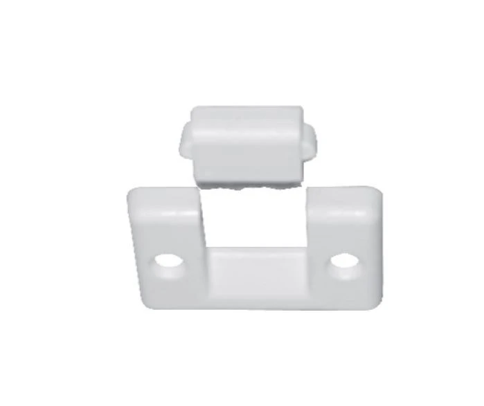 Gurtführung quer. für 23 mm Gurt, mit Schrägschlitz und Bürste, weiß, zweiteilig, 60 x 40 mm