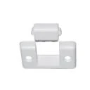 Gurtführung quer. für 23 mm Gurt, mit Schrägschlitz und Bürste, weiß, zweiteilig, 60 x 40 mm