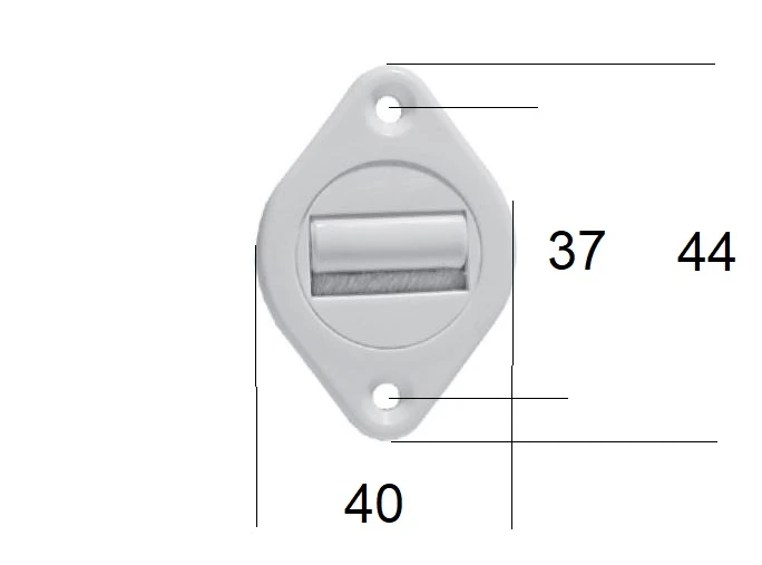 Gurtführung drehbar, für 23 mm Gurt, mit Bürste, weiß, BxHxT 40x57x12 mm, LA: 44 mm