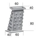 Gurtführung 80 mm, gerade, zum Eingipsen, mit Bürste für 23 mm Gurt