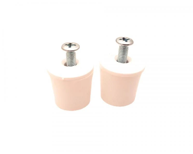 2 x Anschlagstopfen 20 mm   Weiß  mit Kappe