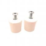 2 x Anschlagstopfen 20 mm   Weiß  mit Kappe