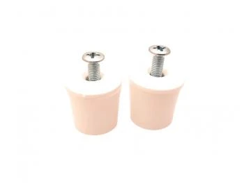 2 x Anschlagstopfen 20 mm   Weiß  mit Kappe
