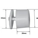2 x Anschlagstopfen 20 mm   Weiß  mit Kappe