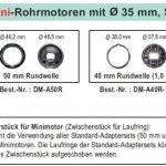 WTS - Adapterset DM-A40R-1.0 - 40 mm Rundwelle 1,0 mm für Mini-Rohrmotoren  Ø 35 mm, Serie DM - DMF - ME