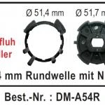 WTS - Adapterset DM-A54R : 54 mm Rundwelle mit Nut für alle Rohrmotoren  Ø 45 mm, Serie