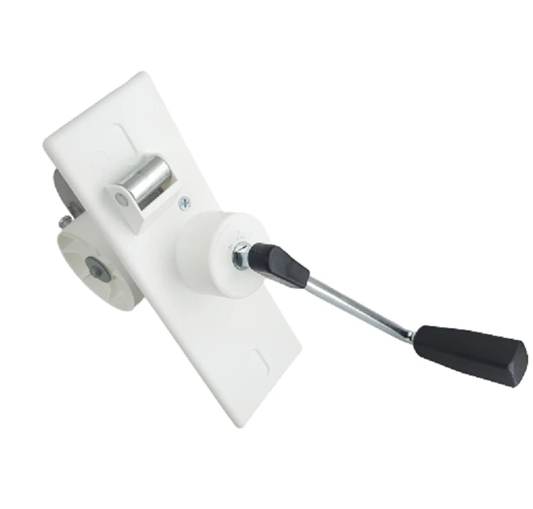 Einlass Kurbel Gurtwickler 9 m Gurtaufnahme, für 23 mm Gurt, Lochabstand 135 - 165 mm Panzer bis 41kg