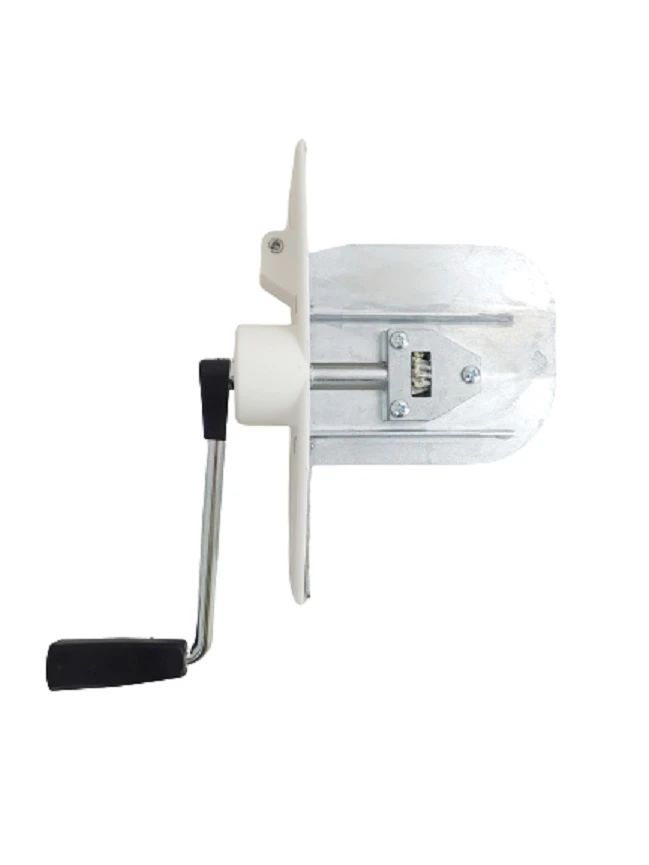 Einlass Kurbel Gurtwickler 9 m Gurtaufnahme, für 23 mm Gurt, Lochabstand 135 - 165 mm Panzer bis 41kg