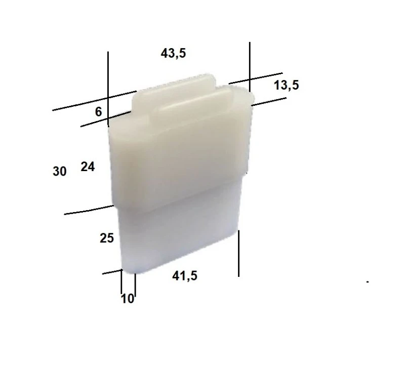 2 x Gleitstopfen für Rollladen  Alu Winkelendleiste 14 x 30 , transparent