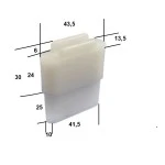 2 x Gleitstopfen für Rollladen  Alu Winkelendleiste 14 x 30 , transparent