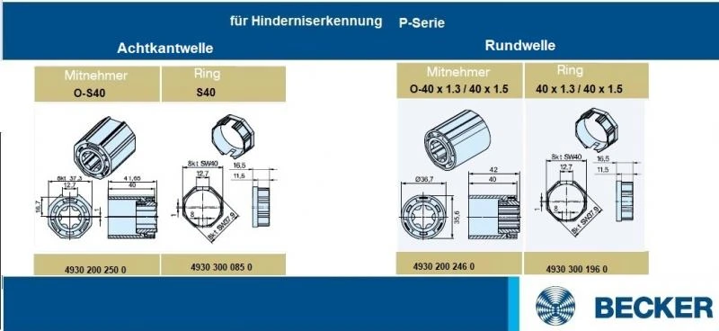 Becker - Sonnenschutzantrieb ZIP, P9-16-C18 Plus mit integriertem bidirektionalem Funkempfänger