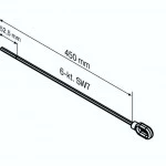 Öse mit Sechskantstab 450-k-HK kürzbar, SW 7 mm  für Rohrantriebe mit Handkurbelanschluss