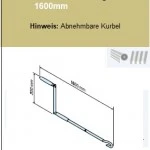 Gelenkkurbel lang Abnehmbar L=1600mm mit Kurbelhaken für Antriebe mit Handkurbelanschluss