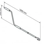 Markisenkurbel Lang  L=1400mm mit Kurbelhaken für Rohrantriebe mit Handkurbelanschluss