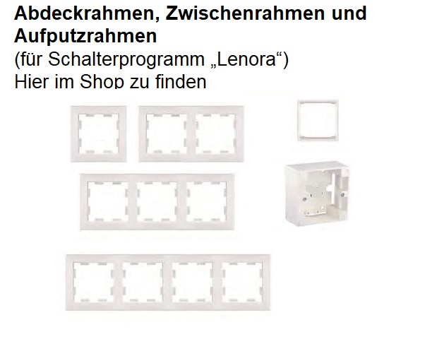 WTS - Abdeckrahmen 1-fach UP für Schalterprogramm Lenora