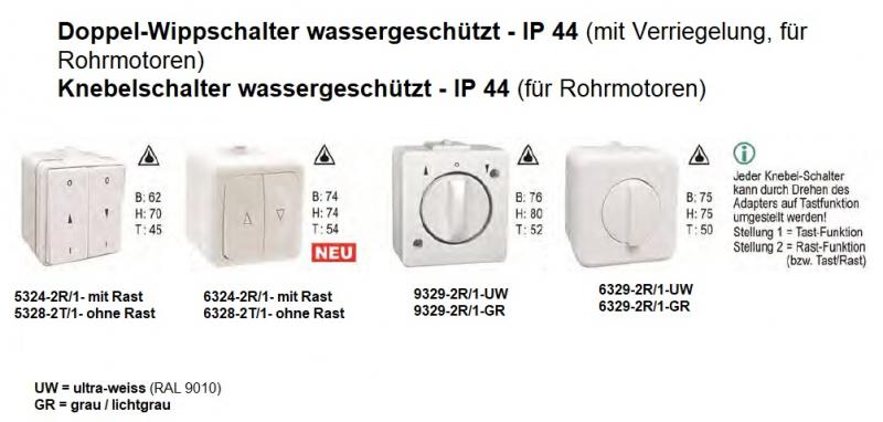 WTS - Knebelschalter AP wassergeschützt - IP 44 (für Rohrmotoren)